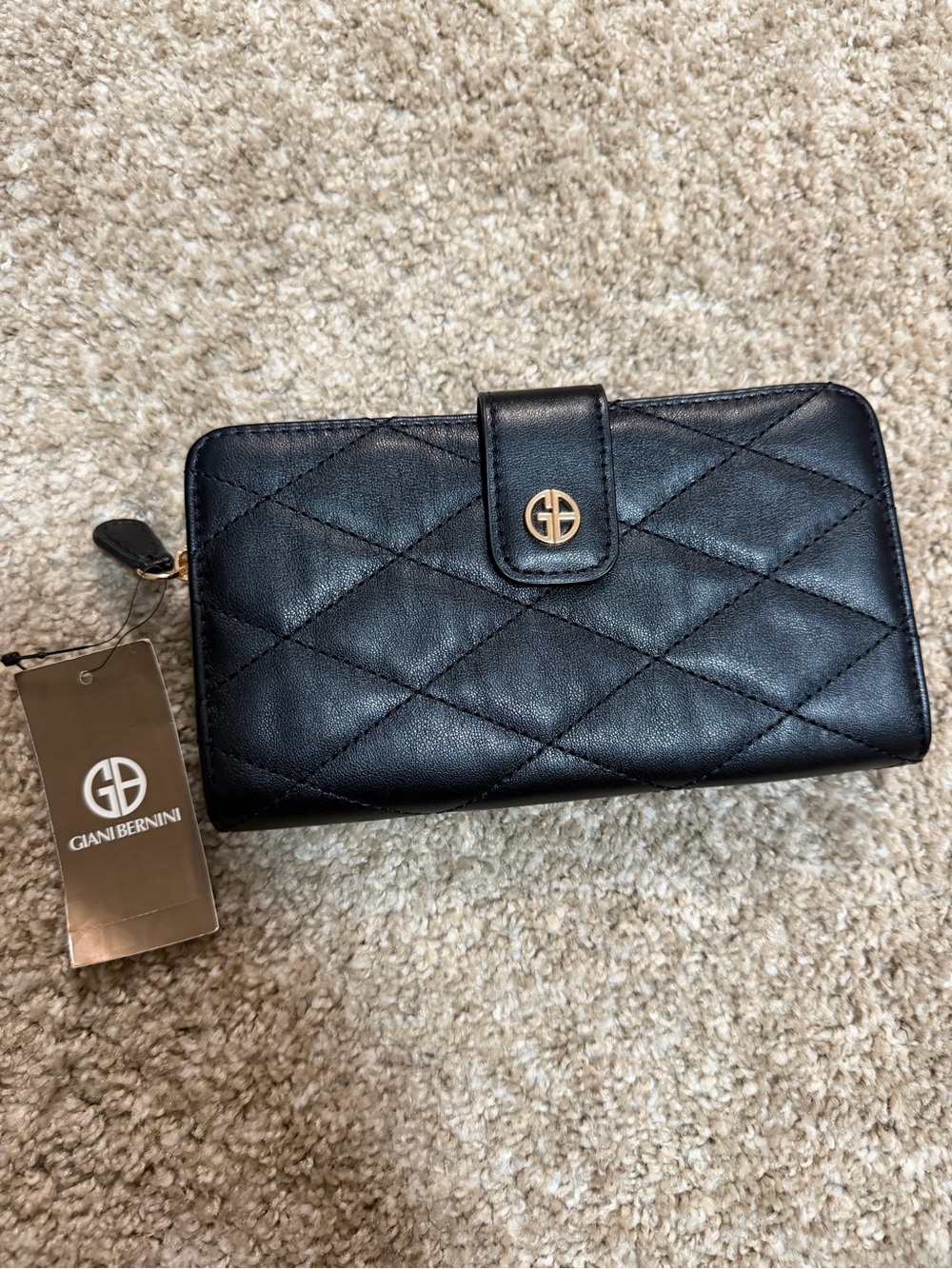 Gianni Bernini Quilted Black Wallet – NWT